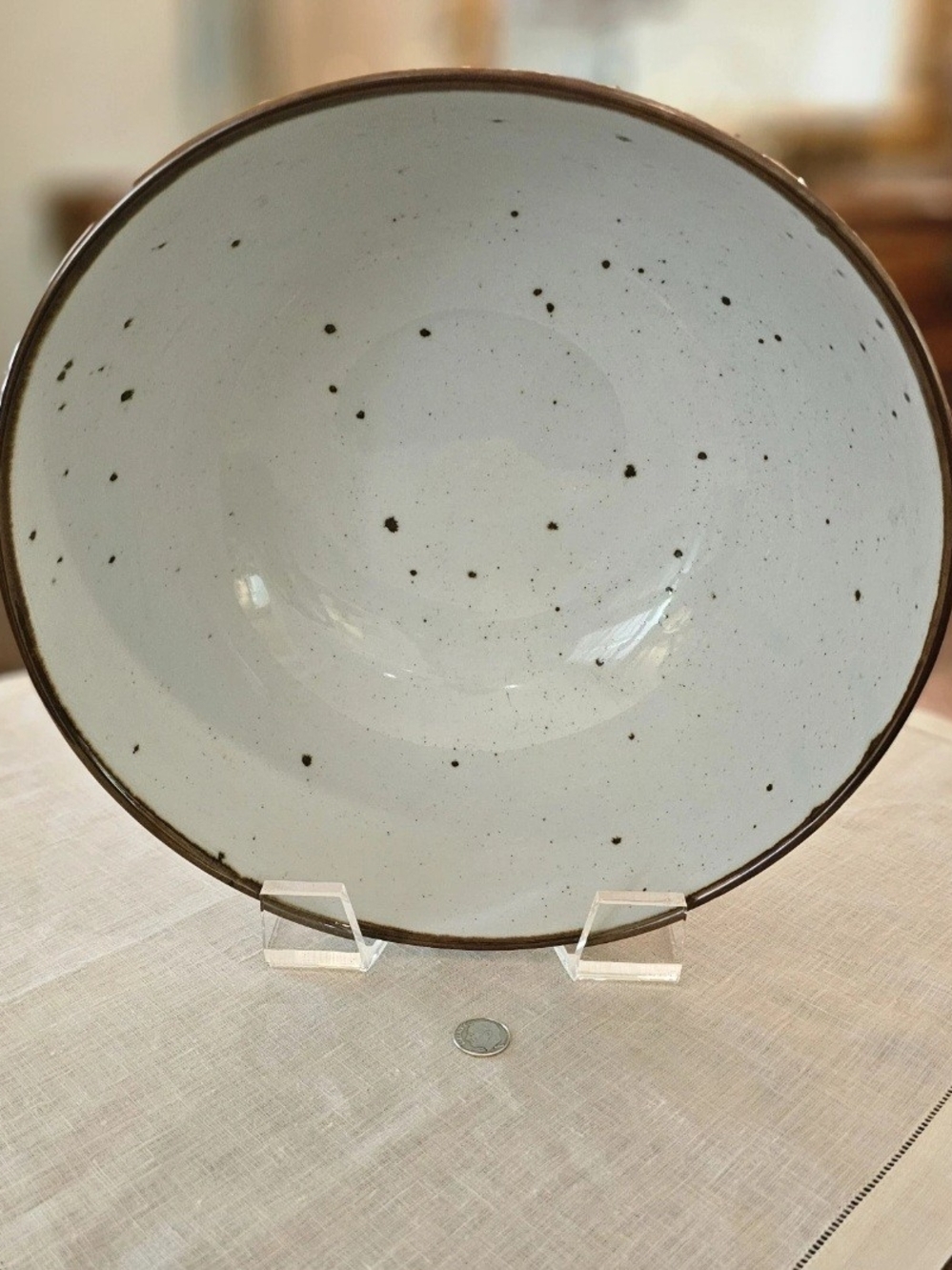 Dansk Brown Mist 10.75" Large Salad Serving Bowl Blue Mark Niels Refsgaard